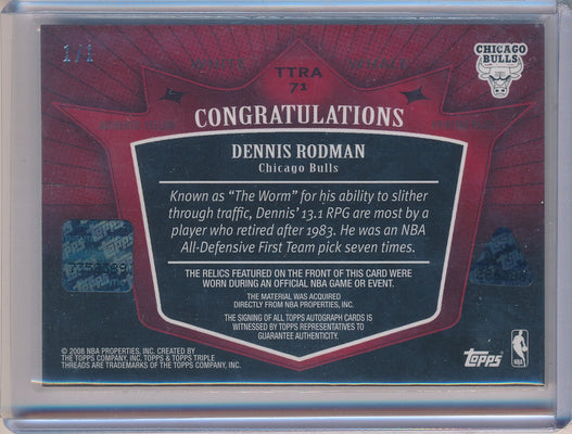 Topps 2007-2008 TripleThreads Basketball #TTRA71 Dennis Rodman 1/1