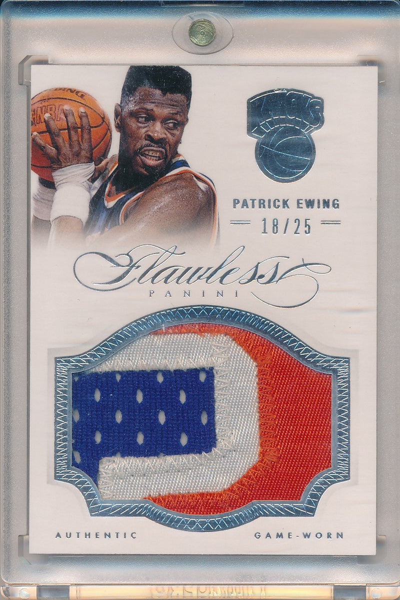 Panini 2012-2013 Flawless Silver Jumbo Patches #73 Patrick Ewing 18/25