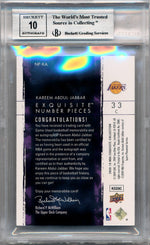 Upper Deck 2009-2010 Exquisite Collection Numbers #NPKA Kareem Abdul-Jabbar 10/33 / BGS Grade 8.5 / Auto Grade 10