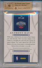 Panini 2012-2013 Immaculate Collection Jumbo Patch Autographs #PP-AB Anthony Davis 68/75 / BGS Grade 9.5 / Auto Grade 10