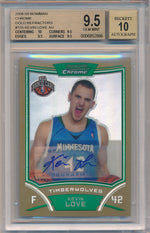 Topps 2008-09 Bowman Chrome Gold Refractors #155 Kevin Love 20/25 / BGS Grade 9.5 / Auto Grade 10