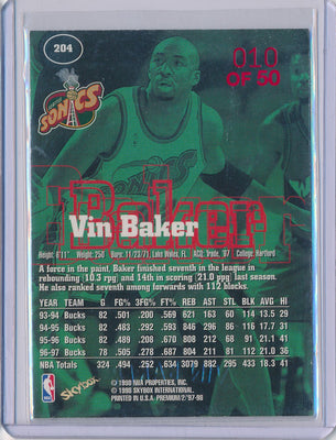 SkyBox 1997-1998 Premium Star Rubies #204 Vin Baker 10/50