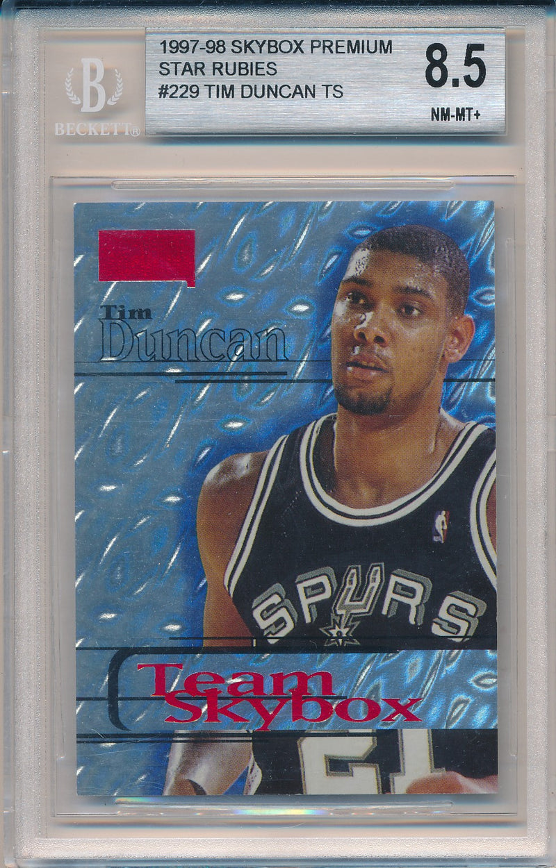 SkyBox 1997-1998 Premium Star Rubies #229 Tim Duncan 50/50 / BGS Grade 8.5