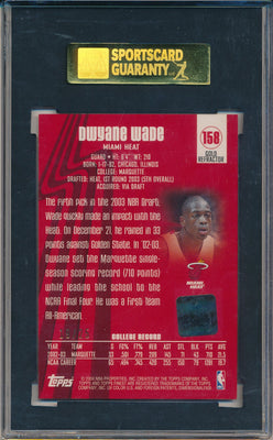 Topps 2003-2004 Finest Gold Refractor #158 Dwyane Wade 19/25 / Auto Grade 10