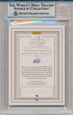 Panini 2012-2013 Flawless Emerald Jumbo Patches #23 Blake Griffin 5/5 / BGS Grade 9