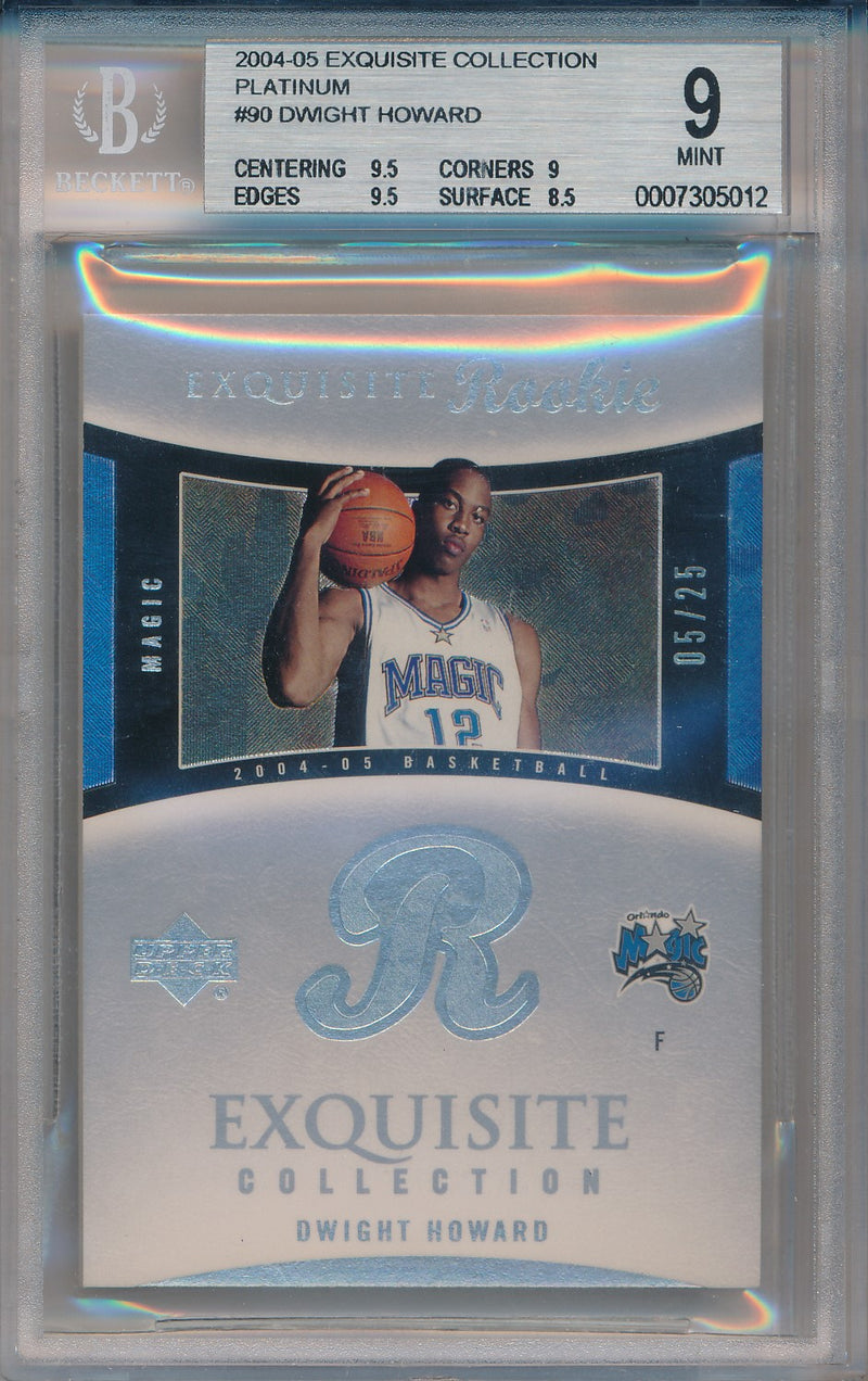 Upper Deck 2004-2005 Exquisite Collection Platinum #90 Dwight Howard 5/25 / BGS Grade 9