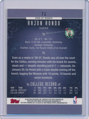 Topps 2006-07 Finest Basketball #72 Rajon Rondo