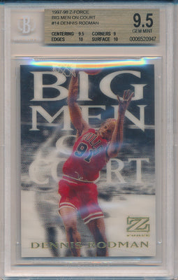 SkyBox 1997-1998 Z-Force Big Men On Court #14/15BMOC Dennis Rodman  / BGS Grade 9.5