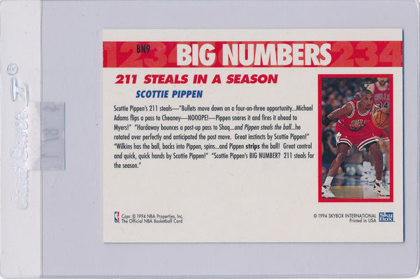SkyBox 1994-1995 NBA HOOPS Big Numbers #BN9 Scottie Pippen