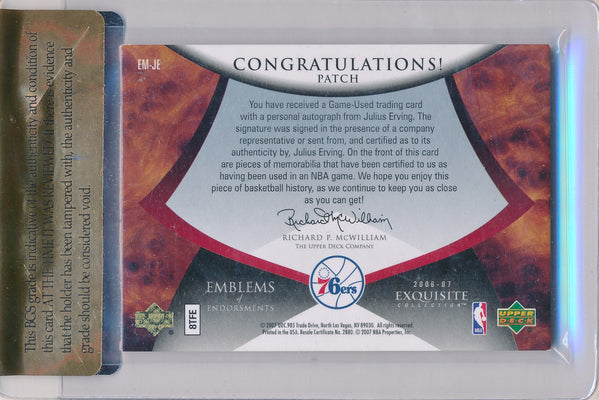 Upper Deck 2006-2007 Exquisite Collection Emblems Of Endorsement #EMJE Julius Irving 12/15 / Auto Grade 10