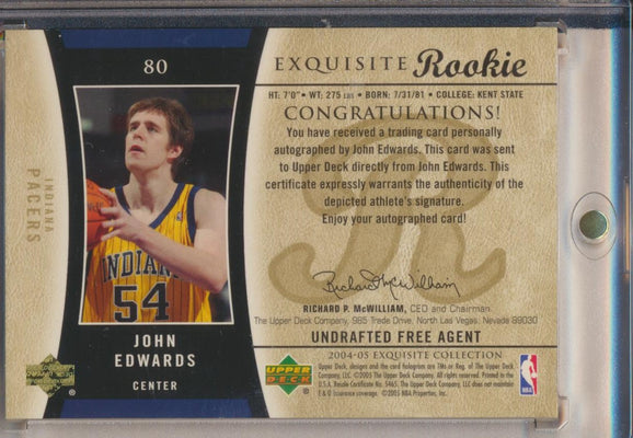 Upper Deck 2004-2005 Exquisite Collection Gold RPA #80 John Edwards 31/54