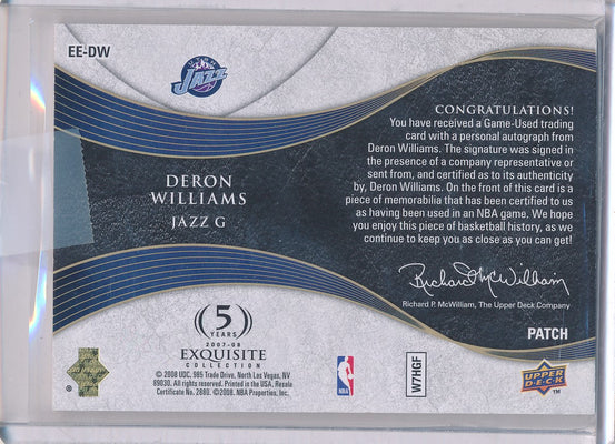 Upper Deck 2007-2008 Exquisite Collection Emblems Of Endorsement #EEDW Deron Williams 10/10