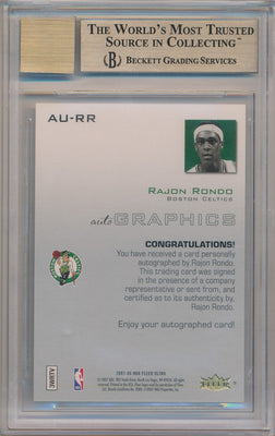 Fleer 2007-08 Ultra Autographics Black Ink #AU-RR Rajon Rondo  / BGS Grade 9.5 / Auto Grade 10