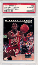 Skybox 1992 USA Basketball NBA Playoffs #42 Michael Jordan  / PSA Grade 10