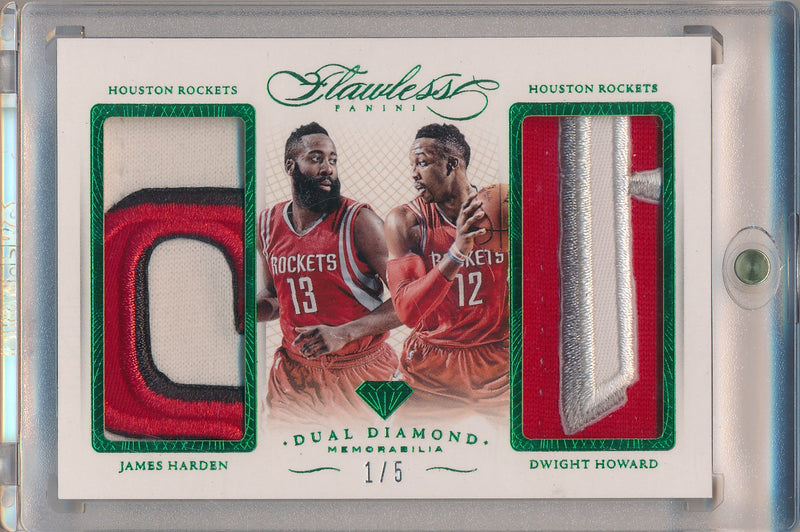 Panini 2014-2015 Flawless Emerald Dual Diamond Patches #DD-HR James Harden/ Dwight Howard 1/5