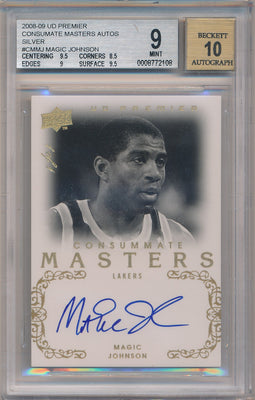 Upper Deck 2008-2009 UD Premier   Consumate Masters Auto #CM-MJ Magic Johnson 1/1 / BGS Grade 9 / Auto Grade 10