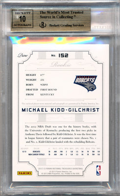 Panini 2012-2013 National Treasures  Gold #152 Michael Kidd- Gilchrist 2/5 / BGS Grade 9.5 / Auto Grade 10