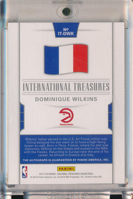 Panini 2017-2018 National Treasures International Treasures #IT-DWK Dominique Wilkins 1/1