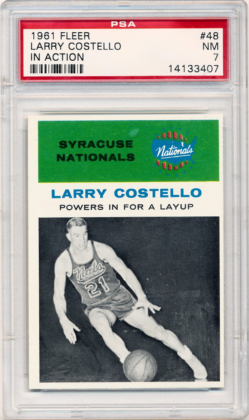 Fleer 1961 Syracuse Nationals  #48 Larry Costello  / PSA Grade 7