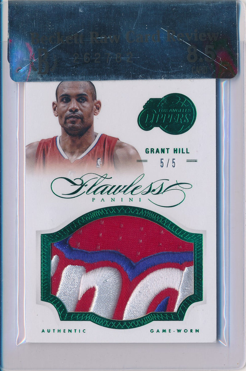 Panini 2012-2013 Flawless Emerald Jumbo Patches #7 Grant Hill 5/5 / BGS Grade 8.5