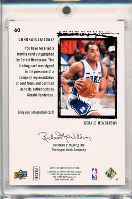 Upper Deck 2009-2010 Exquisite Collection Rookie Parallel #60 Gerald Henderson 11/15