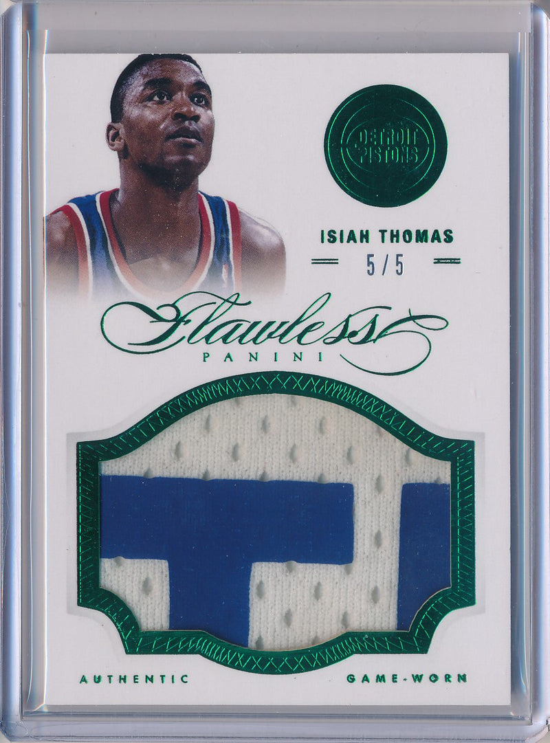 Panini 2012-2013 Flawless Emerald Jumbo Patches #75 Isiah Thomas 5/5