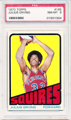 Topps Bowman 1972 Virginia Squires  #195 Julius Erving  / PSA Grade 8