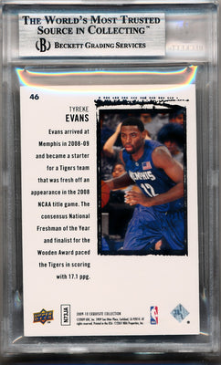 Upper Deck 2009-2010 Exquisite Collection Rookie Parallel #46 Tyreke Evans 8/12 / BGS Grade 9 / Auto Grade None