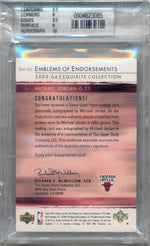 Upper Deck 2003-2004 Exquisite Collection Emblems Of Endorsement #MJ Michael Jordan 4/15 / BGS Grade 9 / Auto Grade 10