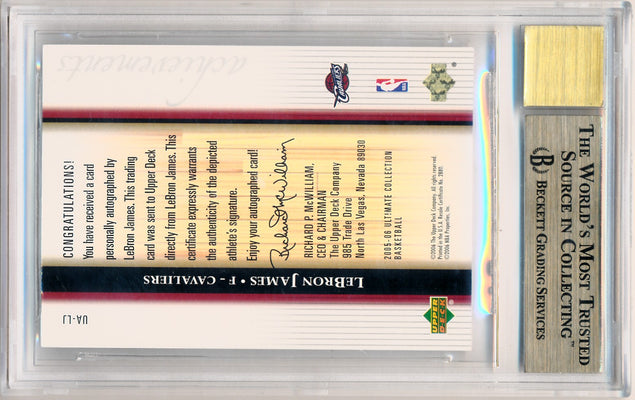 Upper Deck 2005-2006 Ultimate Collection Achievements Sigs #UALJ Lebron James 28/56 / BGS Grade 9.5 / Auto Grade 10