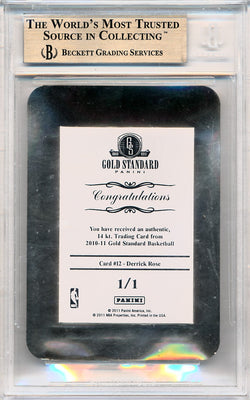 Panini 2010-2011 Gold Standard Solid Gold #12 Derrick Rose 1/1