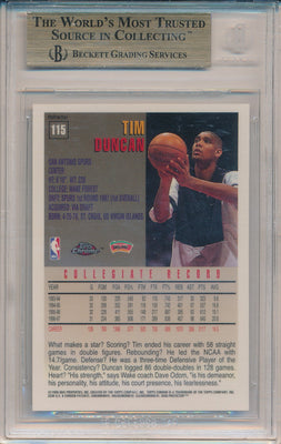 Topps 1997-1998 Chrome Refractors #115 Tim Duncan  / BGS Grade 9.5