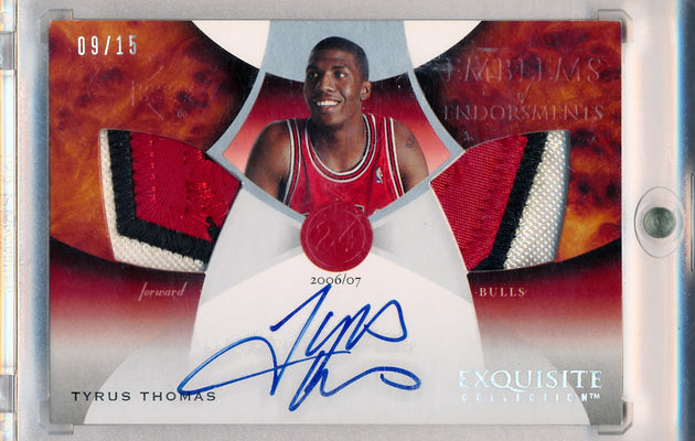 Upper Deck 2006-2007 Exquisite Collection Emblems Of Endorsement #EMTT Tyrus Thomas 9/15