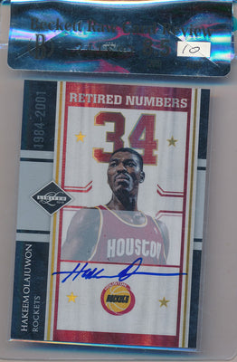 Panini 2010-2011 Limited Retired Numbers #13 Hakeem Olajuwon 22/99 / BGS Grade 8.5 / Auto Grade 10