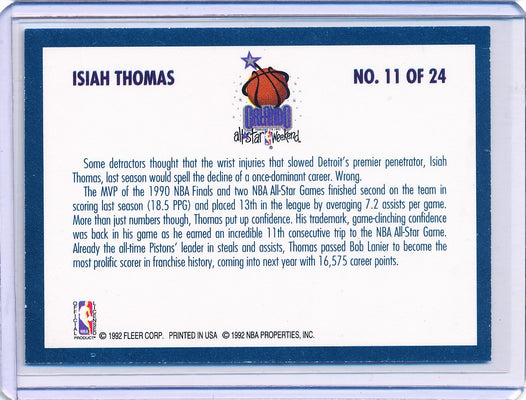Fleer 1992-1993 Basketball All Star Weekend #11/24 Isiah Thomas