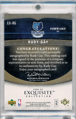 Upper Deck 2006-2007 Exquisite Collection Exquisite Enshrinements #EXRG Rudy Gay 16/25