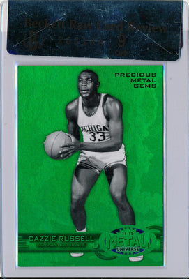 Upper Deck 2011-12 Fleer Retro Precious Metal Gems GREEN #PM-23 Cazzie Russell 8/10 / BGS Grade 9