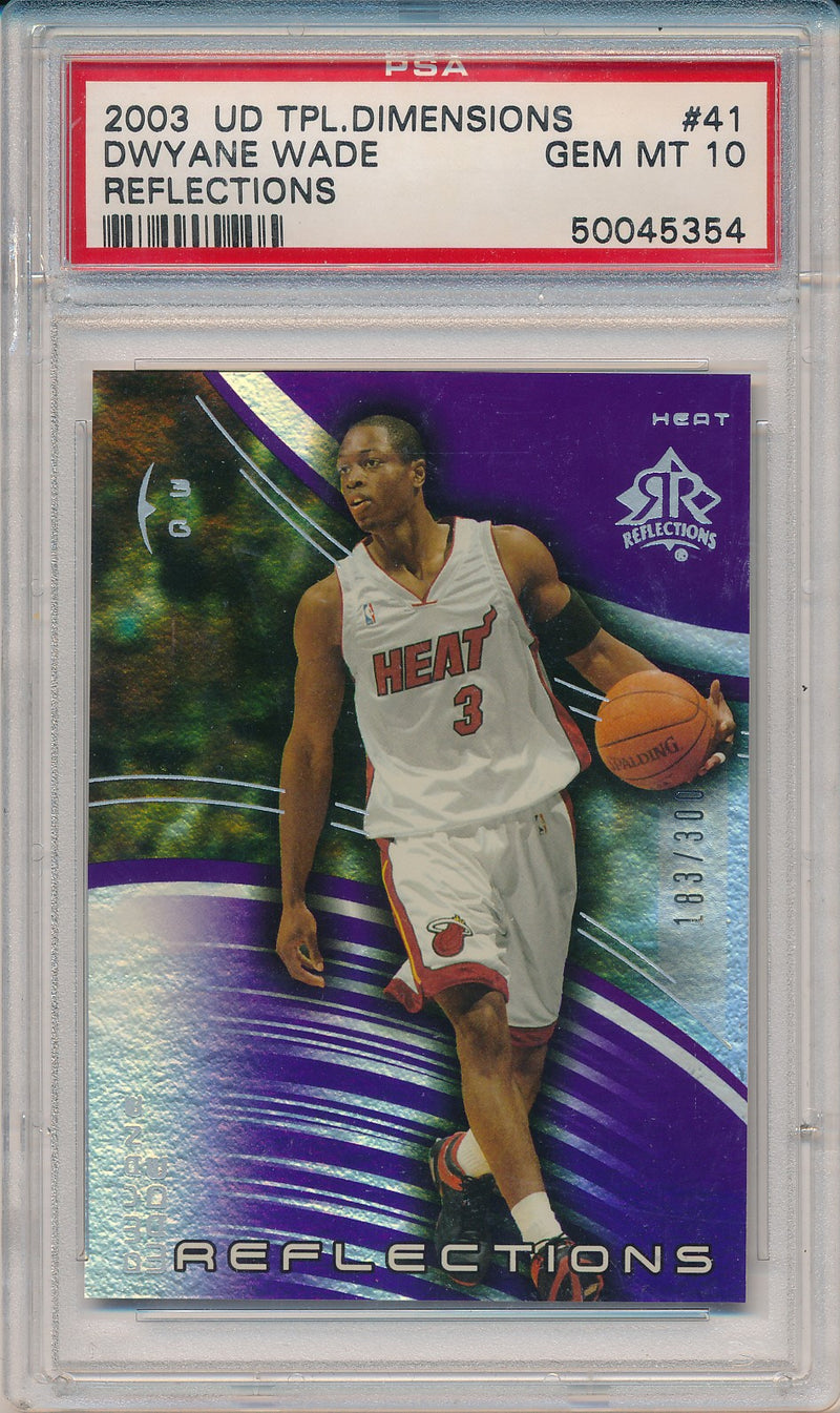 Upper Deck 2003-2004 Triple Dimensions Reflections #41 Dwyane Wade 183/300 / PSA Grade 10