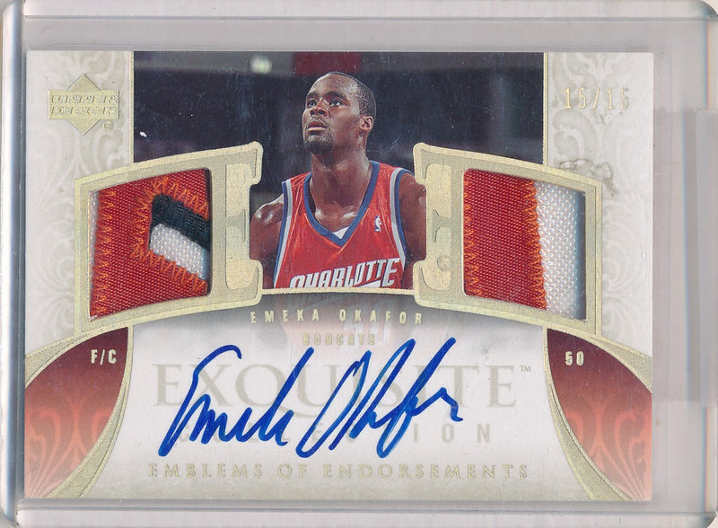 Upper Deck 2005-2006 Exquisite Collection Emblems Of Endorsement #EMEO Emeka Okafor 15/15