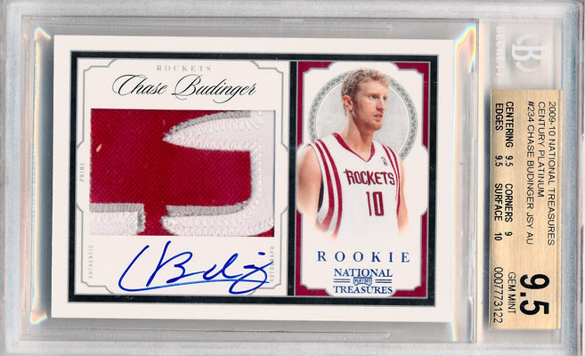 Panini 2009-2010 National Treasures Century Platinum #234 Chase Budinger 3/5 / BGS Grade 9.5 / Auto Grade 10