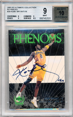 Upper Deck 2001-2002 Ultimate Collection Buybacks #39 Kobe Bryant 5/19 / BGS Grade 9 / Auto Grade 10