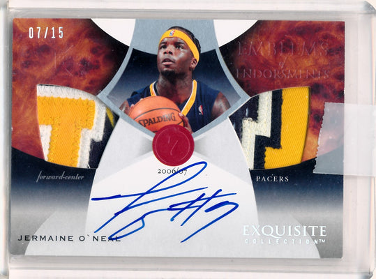 Upper Deck 2006-2007 Exquisite Collection Emblems Of Endorsement #EMJO Jermaine O'neal 7/15