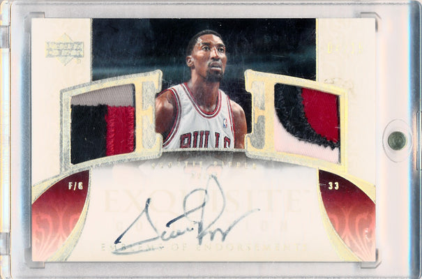 Upper Deck 2005-2006 Exquisite Collection Emblems Of Endorsement #EMSP Scottie Pippen 4/15