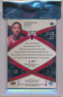 Upper Deck 2008-09 Exquisite Collection Gold RC #92 Derrick Rose 24/25 / BGS Grade 8.5