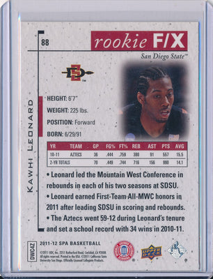 Upper Deck 2011-2012 SP Authentic Rookie F/X #88 Kawhi Leonard