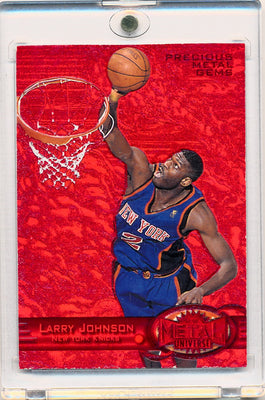 Skybox 1997-1998 Metal Universe Championship Precious Metal Gems Red #88 Larry Johnson 18/100