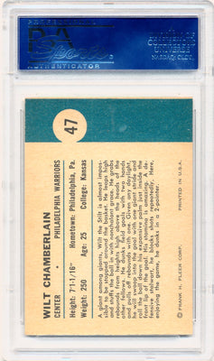 Fleer 1961 Philadelphia Warriors  #47 Wilt Chamberlain  / PSA Grade 7.5