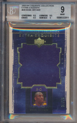 Upper Deck 2003-2004 Exquisite Collection Extra Exquisite Jumbo Patch #EE-KB Kobe Bryant 22/75 / BGS Grade 9