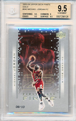 Upper Deck 2003-2004 First Class Finite Gold #342 Michael Jordan 8/10 / BGS Grade 9.5