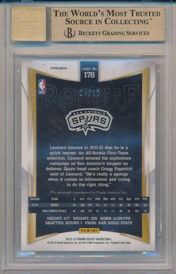 Panini 2012-2013 Select Prizms Gold #178 Kawhi Leonard 4/10 / BGS Grade 9.5 / Auto Grade 10